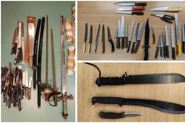 These are just a few of the weapons taken off the streets during a national week-long anti-knife crime campaign.