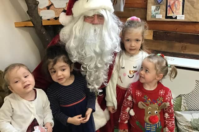 Santa dropped in at the Cherubs Nursery at Edwinstowe during their Christmas party