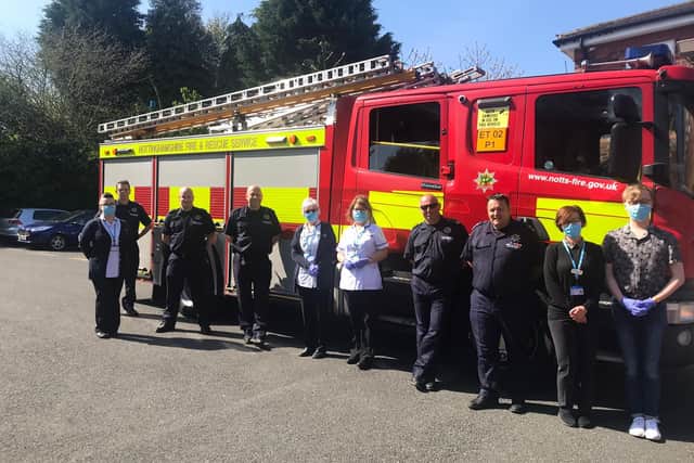 Blidworth firefighters helped out with pharmacy deliveries.
