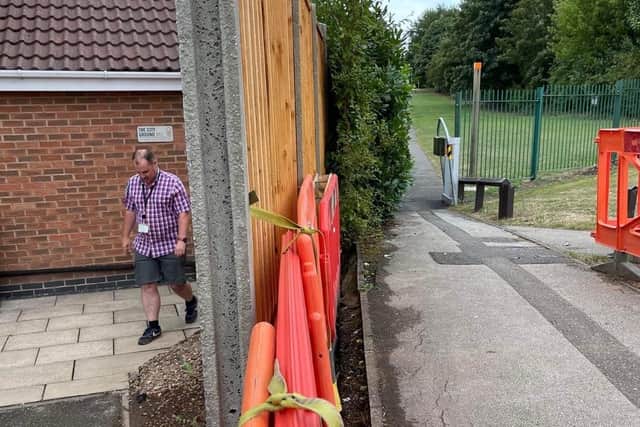 Residents say the gap has left the alleyway in a 'dangerous condition'.