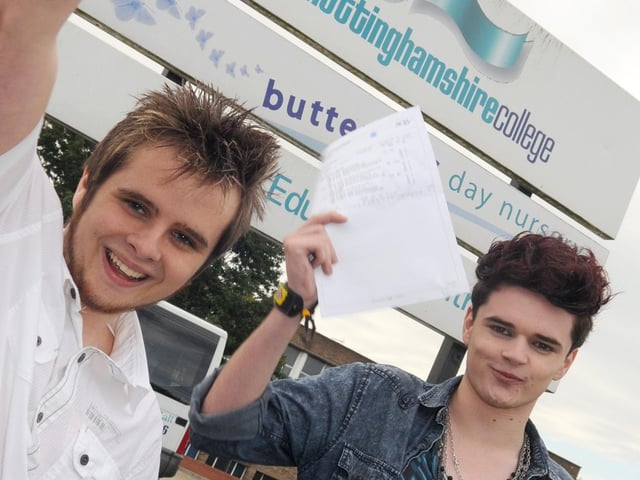 Mansfield West Notts A-Levels. Ben Brown and Rob Southwell who hit the new A=star Grade.