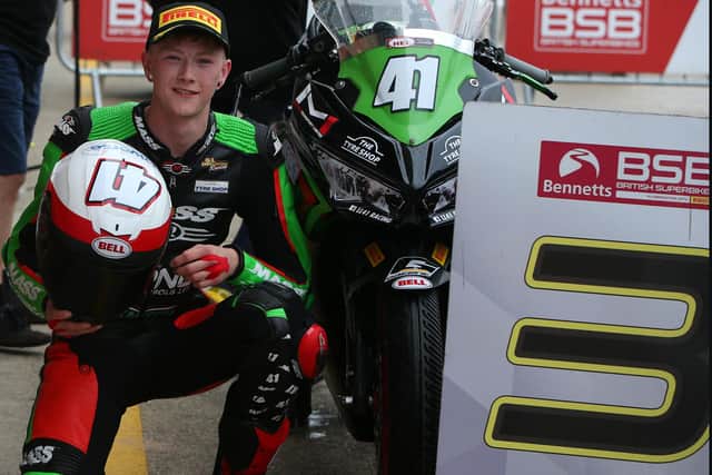 Lynden Leatherland celebreates at Snetterton.