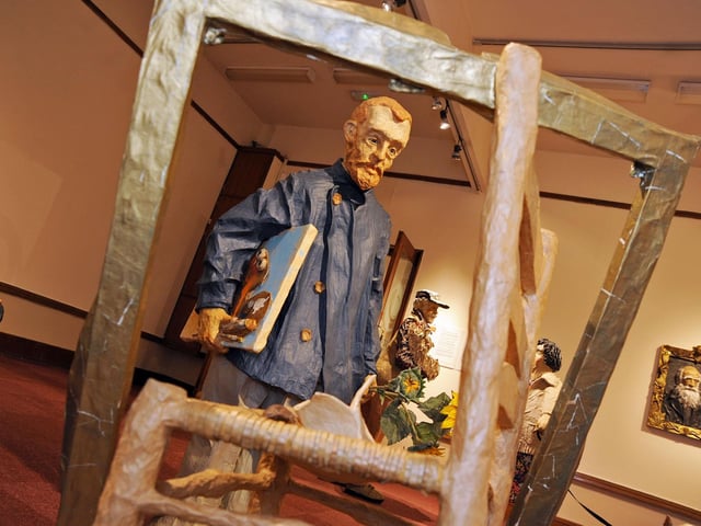 Phillip Cox papier mache sculpture exhibition at the Mansfield Museum.