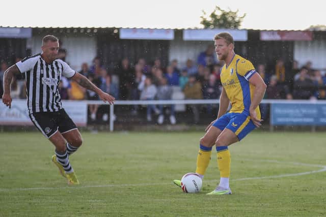 SPORT: FOOTBALL: PRE SEASON :  Retford Utd v Mansfield Town FC : Cannon Park : 11 July 2022 : Alfie Kilgour in action.  Photo Credit Chris & Jeanette Holloway @ The Bigger Picture.media : Tel 07946143859