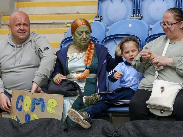 Mansfield Town fans who made the final day of the season trip to Colchester United.