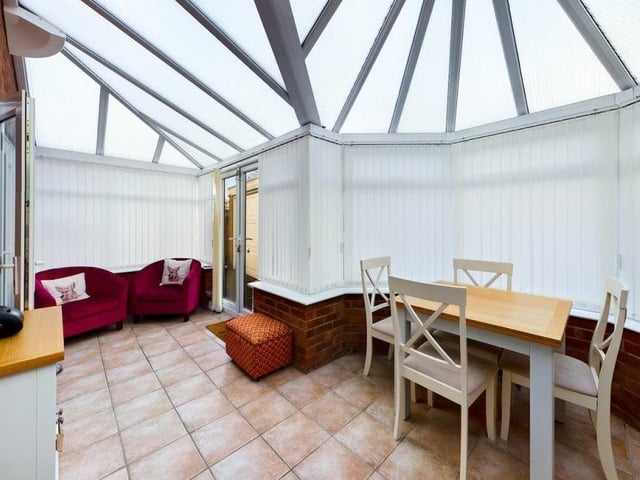 The conservatory, at the back of the £240,000 property, is a pleasant space. It can be used to relax or even for meals and entertaining family and friends.