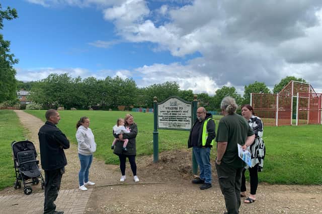 Residents Aaron Marriott, Rikki Leigh Norris, Melanie Norris, Melissa Pemberton, Coun Phil Shields and Coun Derek Scaysbrook discuss their vision for the park.