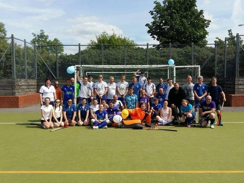 The North Notts Hockey Club line up for a team pic.