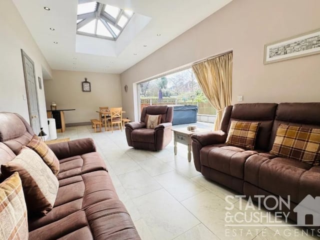 The orangery offers a great amount of room for all of your furnishings, along with underfloor heating and bi-fold doors, creating a seamless transition between outside and inside.
