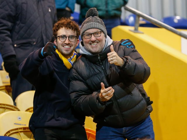 Mansfield fans at the match against Carlisle Utd.