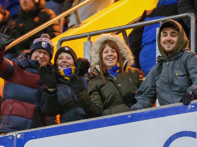 Mansfield fans at the match against Carlisle Utd.