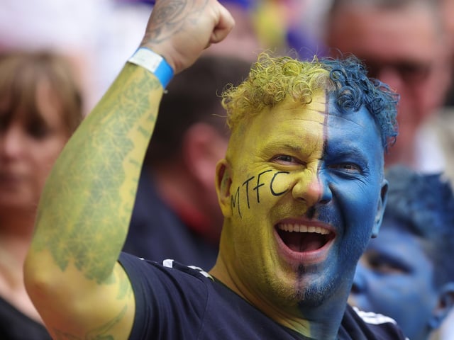 Stags fans enjoy the pre-match atmosphere.