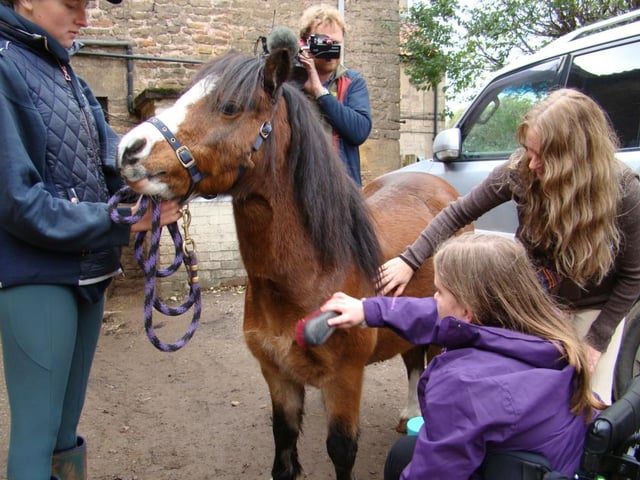 Students from Stubbin Wood School and Whaley Thorns Primary School attended the Coloured Cob riding stables