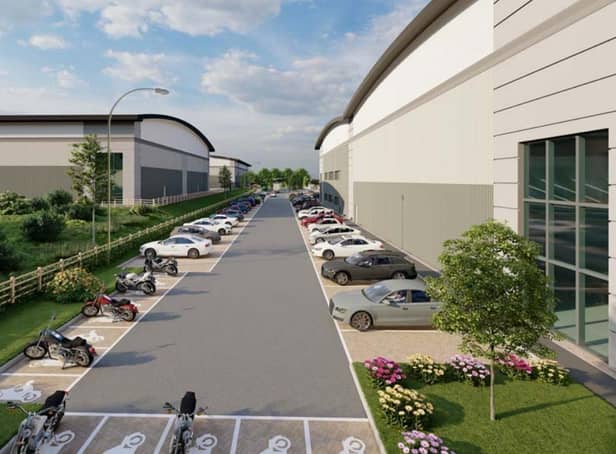 An artist's impression of planned new warehouses.