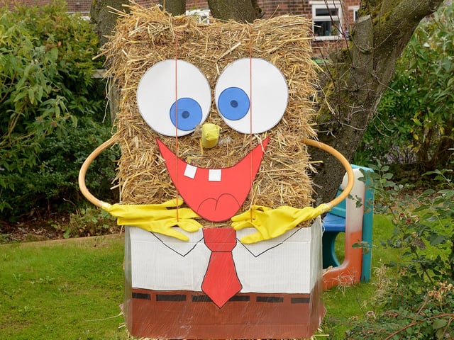 Judging of the Huthwaite Scarecrow competition in 2018