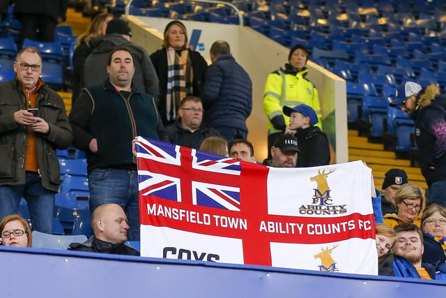 Stags fans during the Emirates FA Cup Second Round match against Sheffield Wednesday at Hillsborough.