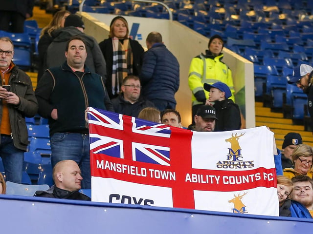 Stags fans during the Emirates FA Cup Second Round match against Sheffield Wednesday at Hillsborough.