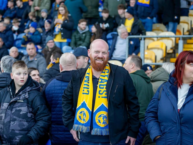 Mansfield Town fans at the win over Grimsby Town.