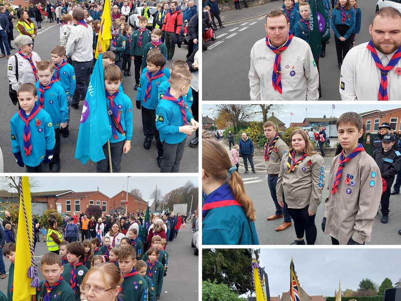 2nd Warsop Scout Group during the remembrance display in Warsop.