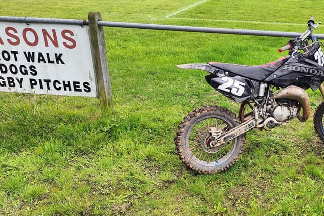 The off road motorbike was being used in an anti social manner