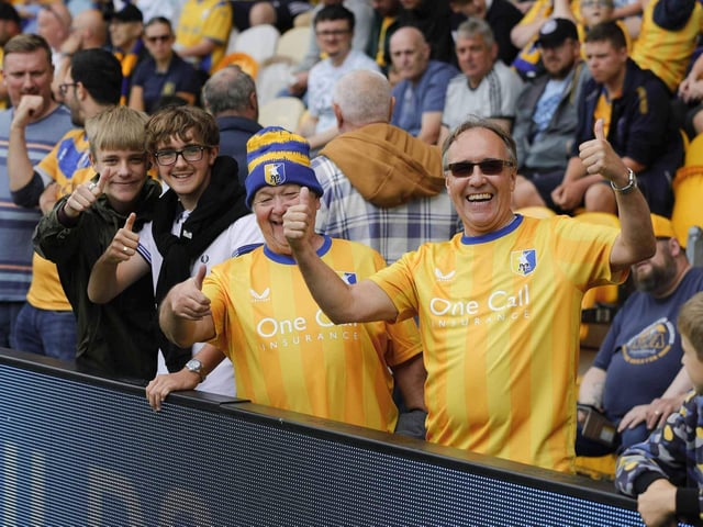 Stags fans at the Burton Albion game.