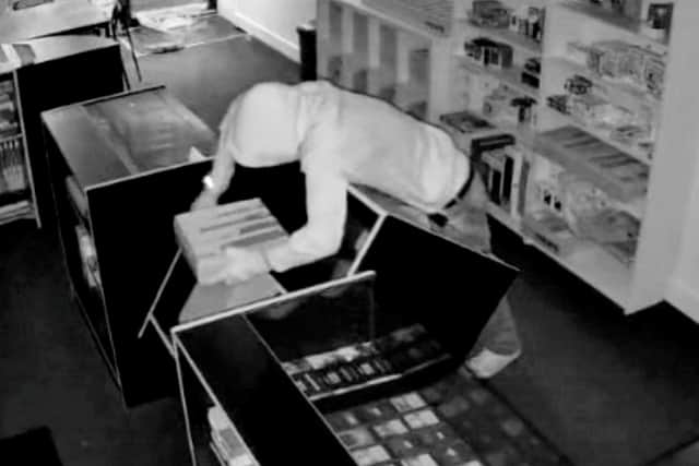 CCTV footage captured the break in at Jakes Breaks trading card shop.