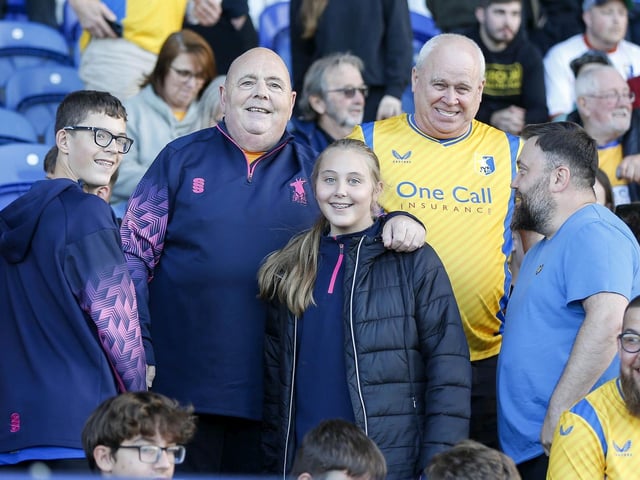 Mansfield Town fans ahead of the win over Grimsby Town.