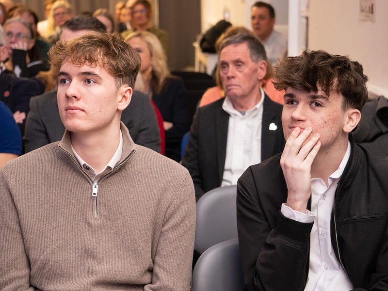 Arran (left) and Charlie (right) at the launch of the Mansfield NOW video
