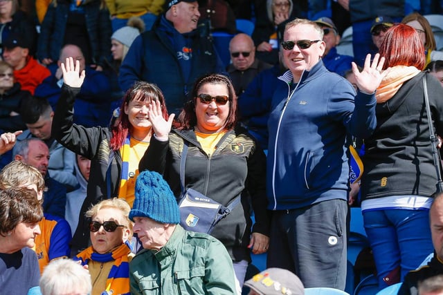 A disappointing day for these Mansfield Town fans.