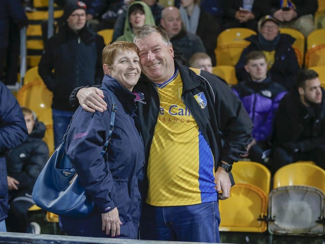 Mansfield Town fans ahead of the League Cup tie with Port Vale.