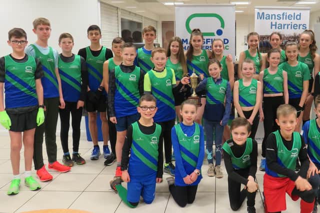 Some of the winning Mansfield Harriers junior team.