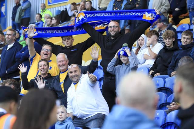 Stags fans at Tuesday night's home win over Blackpool.