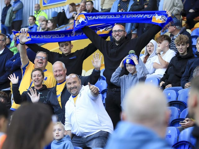 Stags fans at Tuesday night's home win over Blackpool.