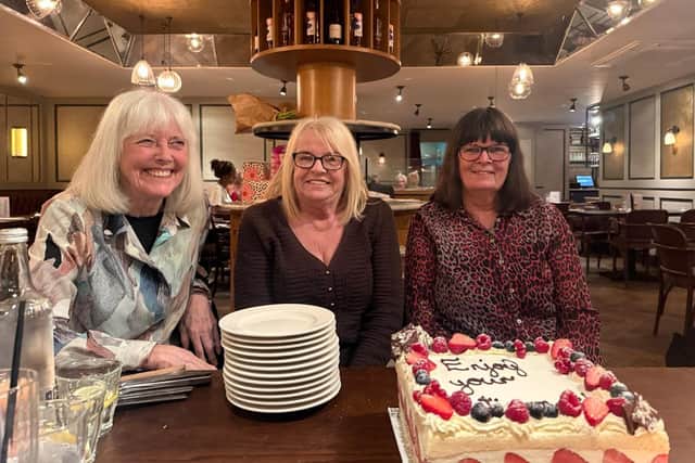(L-R) Ros, Jacqui and Marie during their retirement dinner.