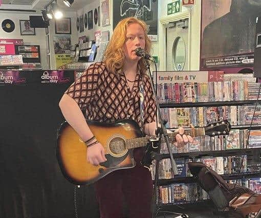 Nottinghamshire musician Jude performed at the Mansfield store.