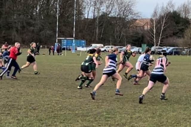 Mansfield Women on their way to victory over Sutton Bonnington.