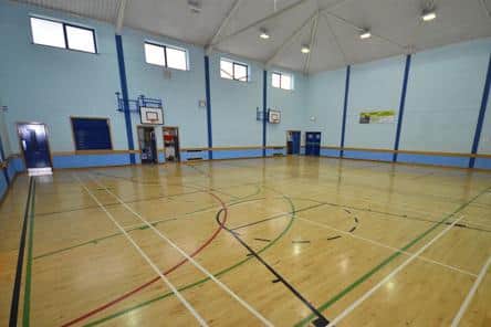 The main sports hall at the River Maun Recreation Centre.