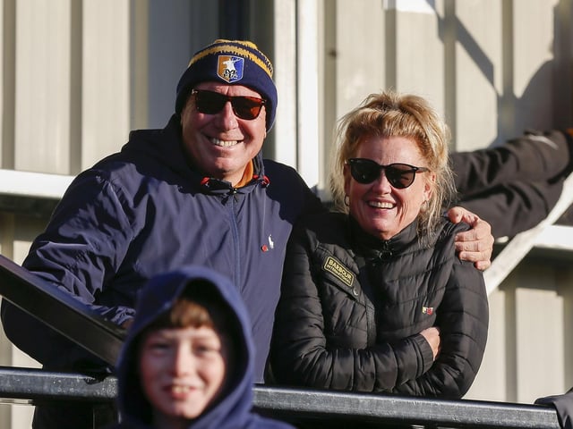 Mansfield Town fans ahead of the win over Salford.
