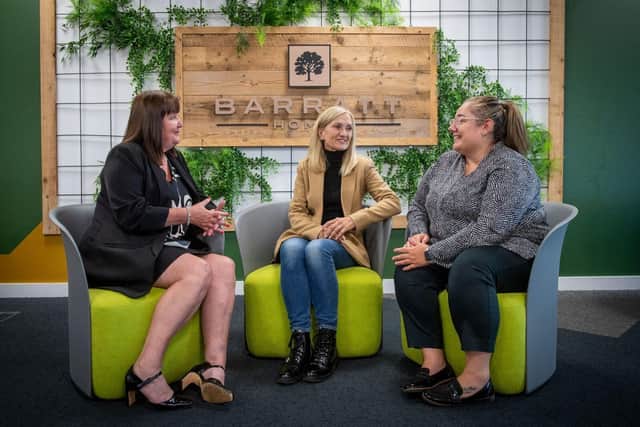 Dawn (left) and Beth (right) with Tracy (centre) from Joseph Cooper Trust