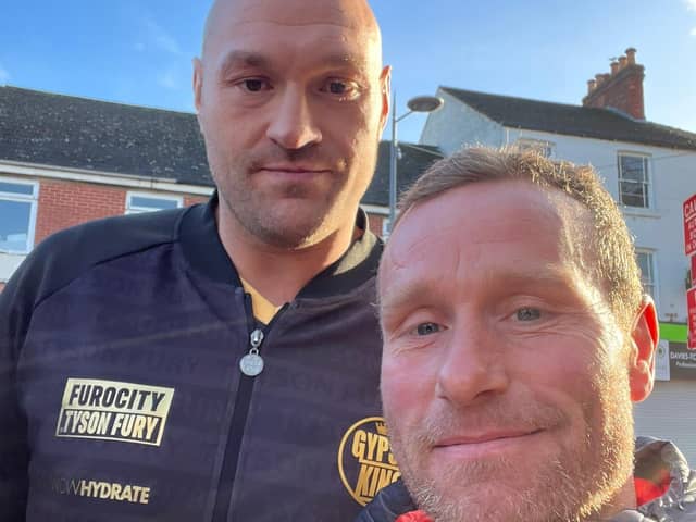John Reed managed to bag himself a selfie with boxing champion Tyson Fury while in Worksop.