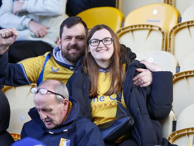 Mansfield Town fans ahead of the victory over Notts County.