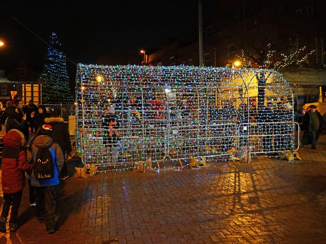 A lit-up walkway at the event.