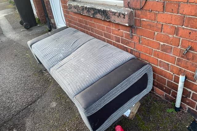 A sofa was fly-tipped in St Michael's Street, Sutton