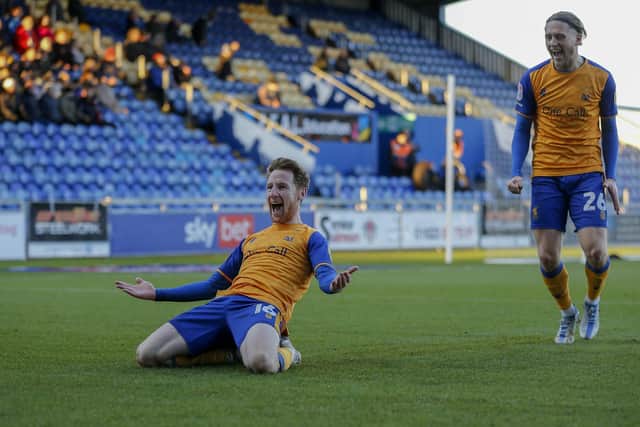 Stephen Quinn celebrates the second goal against Barrow - photo by Chris Holloway / The Bigger Picture.media