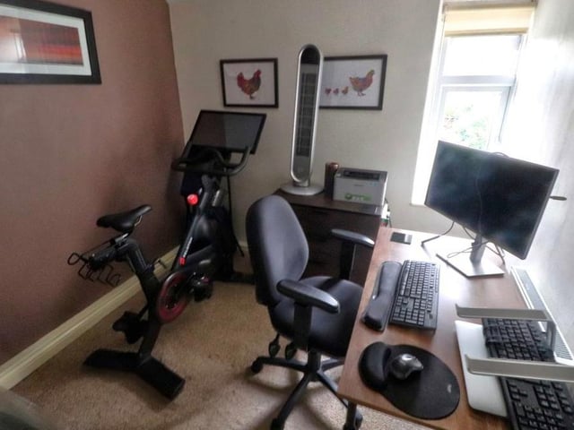The second bedroom is smaller than the first but is a versatile space that could be used as an office or even as a mini-gym.