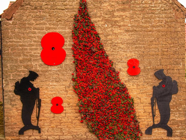 Warsop has gone the 'extra mile' this year with their extensive Remembrance display. The 2023 display is thanks to Warsop Poppy Gang.