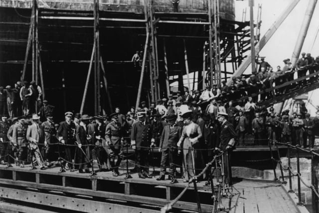 King George V and Queen Mary on a visit to Gray's Shipyard in 1917. Photo: Hartlepool Museum Service.