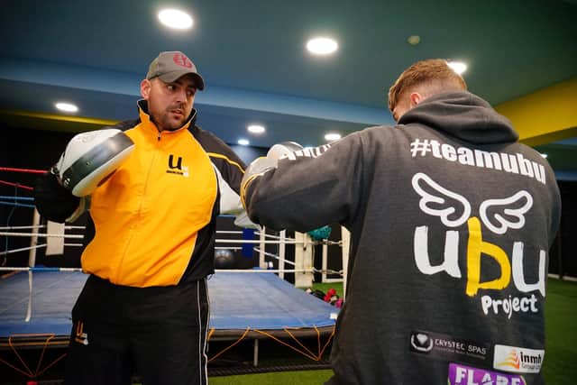 Oliver pictured sparring with Josh Jackson.