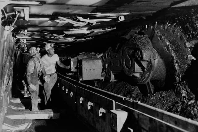 Miners at the coalface at the former Thoresby Colliery.