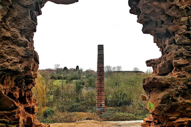 The iconic chimney still standing at Bath Mill, Mansfield.